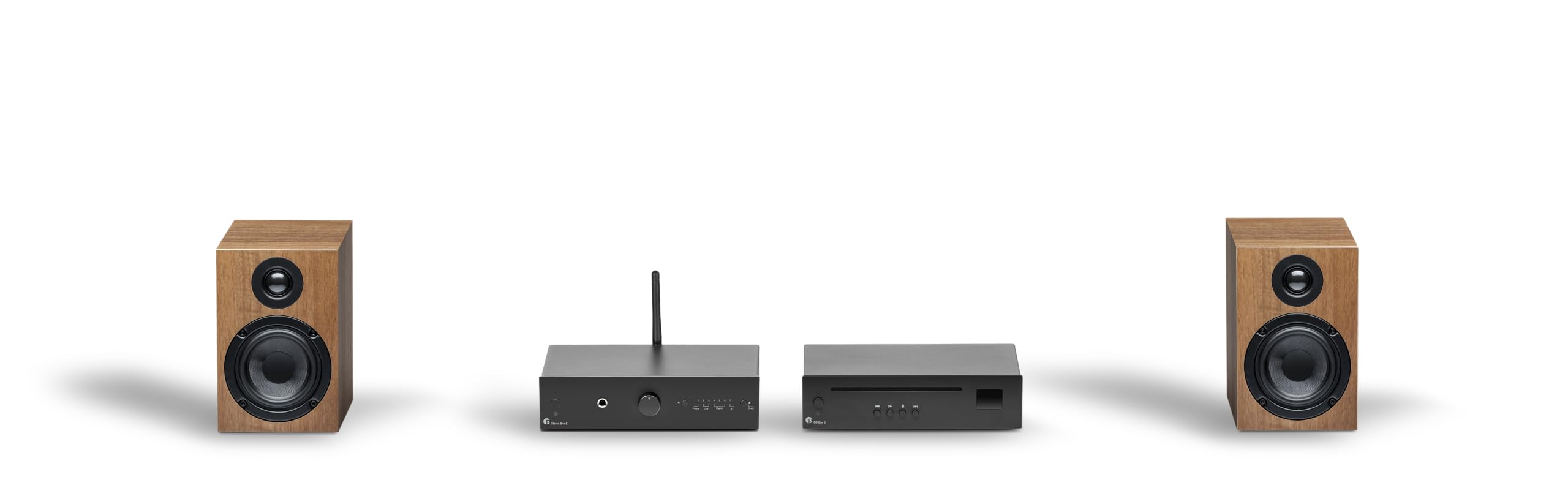 Pro-Ject Kit stéréo E CD, kit Hi-Fi tout-en-un avec amplificateur, lecteur CD et haut-parleur, câble inclus (noir/noyer) - Les Beatles, Paul McCartney, John Lennon, RIngo Starr, George Harrison Pro-Ject Kit stéréo E CD, kit Hi-Fi tout-en-un avec amplificateur, lecteur CD et haut-parleur, câble inclus (noir/noyer)