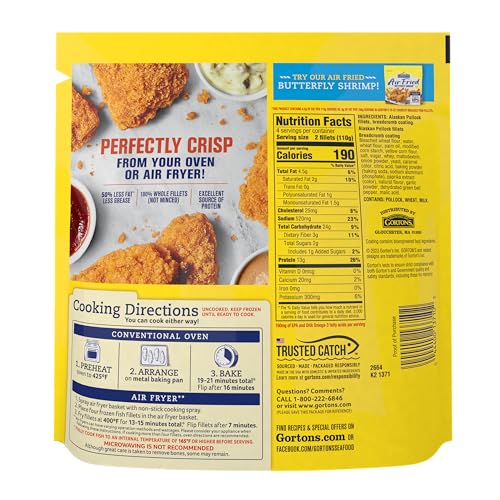 Gorton'S Gorton’S Air Fried Fish 100% Whole Fillets, Wild Caught Fish, Frozen thumb #5