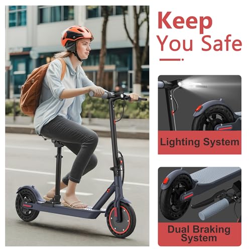 Image of Maxshot Electric Scooter, 350W /500W Powerful Motor, 19-22 MPH Max Speed, 15-28 Miles Range, Foldable escooter with Dual Braking Systems, Smart APP