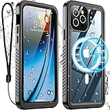 Temdan for iPhone 12 Pro Max Case Waterproof,Built-in 9H Tempered Glass Screen Protector [IP68 Underwater][12FT Military Dropproof][Dustproof][Compatible with MagSafe] - Black