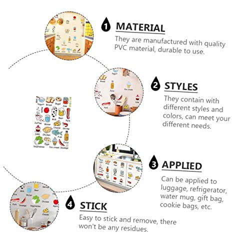 Calcomanías decorativas de comida para refrigerador de PVC fáciles de remover 4