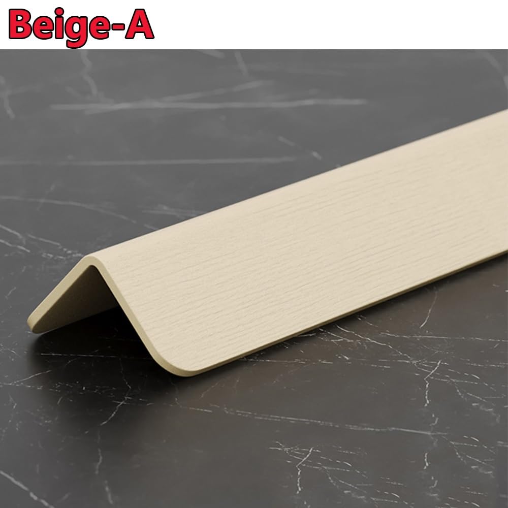 Protection d'angle murale en PVC en forme de L - Bande autocollante anti-collision pour plinthe de fenêtre, beige-a-L - 80 cm (31