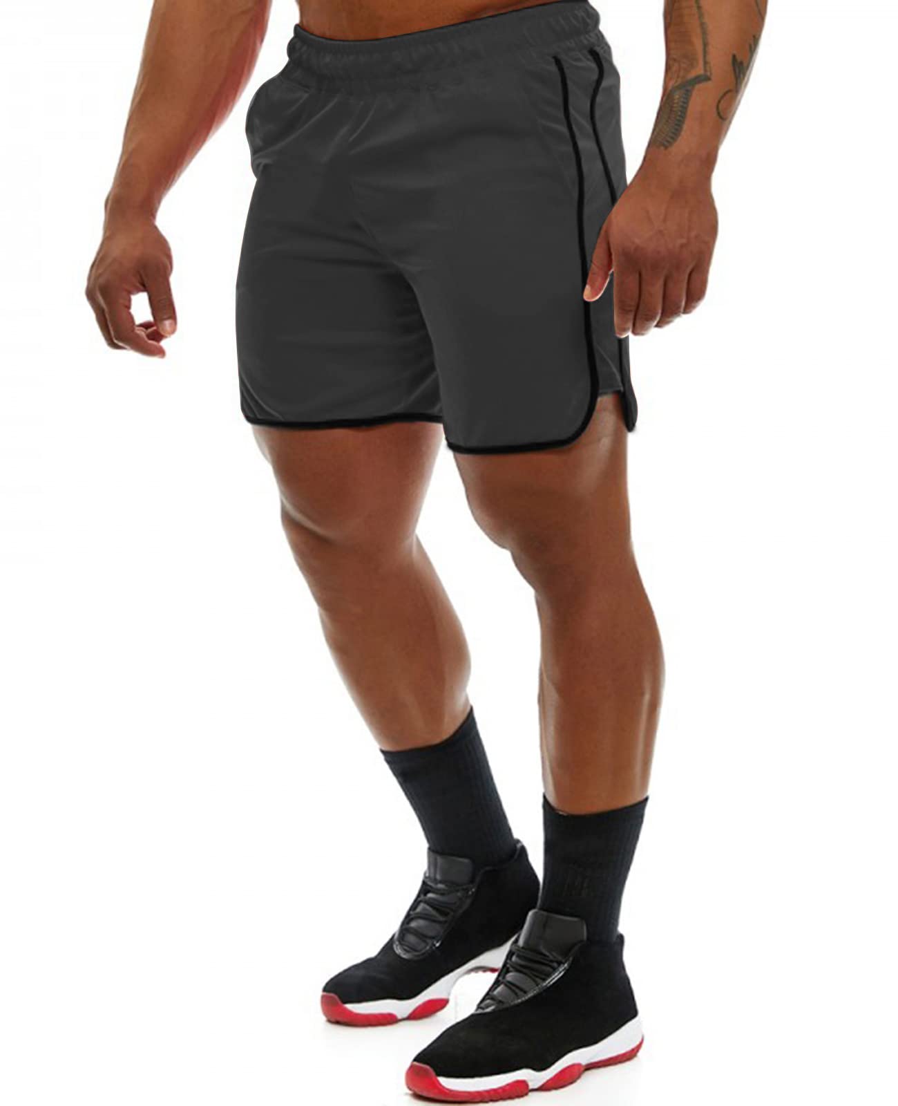 Genfien Pantaloncini Sportivi da Uomo Allenamento Fitness Shorts Jogging Pantaloncini Asciugatura Veloce Traspirante Leggero Sportivi Shorts