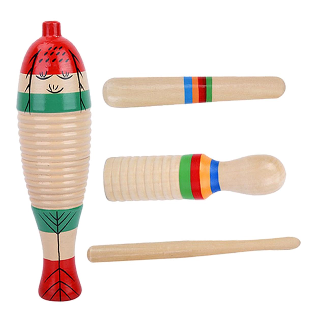 Amazon | Garneck 2個セット 楽器セット カエルギロおもちゃ 木魚の  