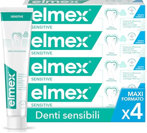 Elmex Dentifrice Sensitive Original, Sans Colorant, Lot de 4 x 75 ml