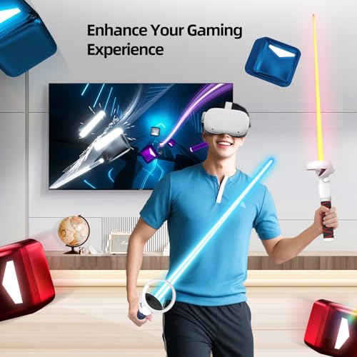 AMVR Handle Attachments Compatible with Oculus Quest 2 Controller Extensions, VR Gorilla Tag Long Arms Grips Beat Saber Grip for Meta Quest 2, Improve VR Game Experience