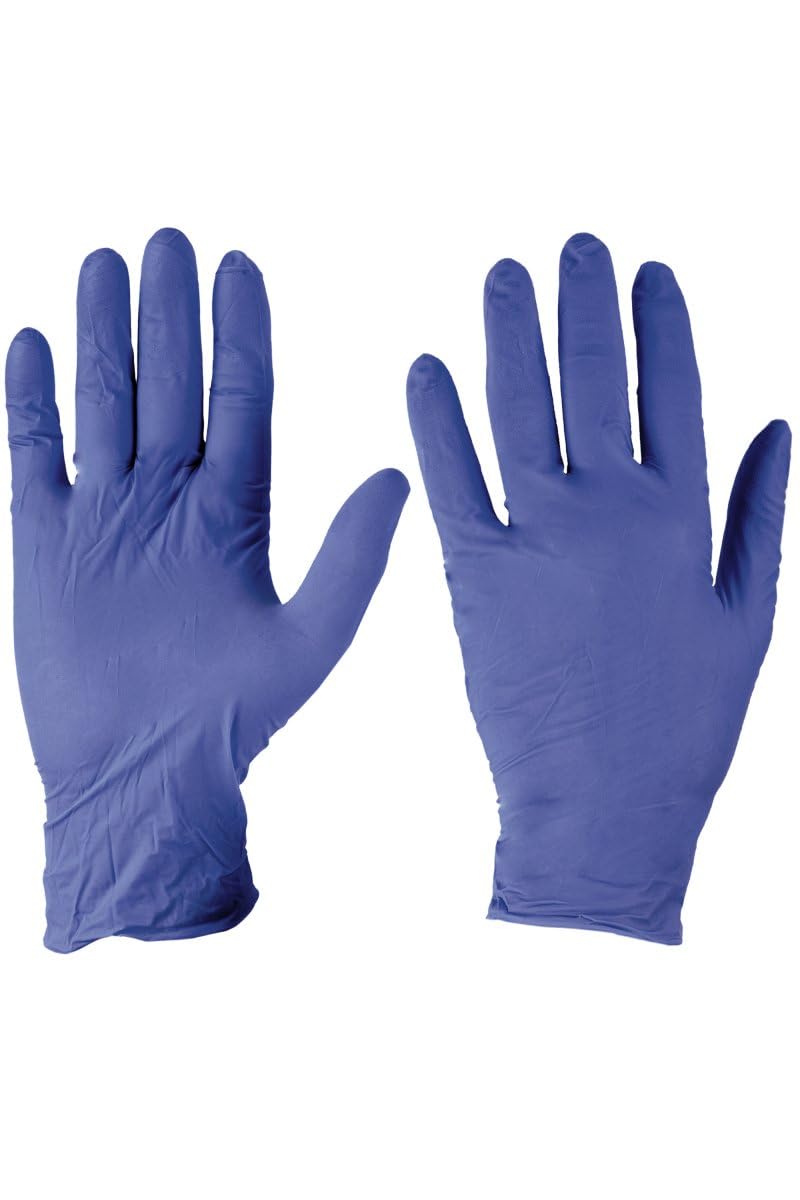 Payper NITRO-TOUCH NPF 35 Guanti nitrile monouso da lavoro ambidestri senza polvere resistenti Blu Ghiaccio, Conf. 10 Box da 100 pz (M)