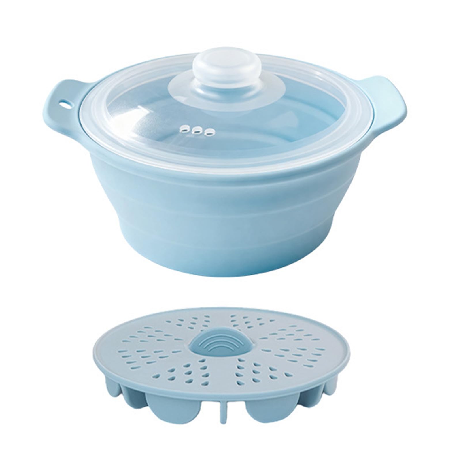 Tsophreniq Multipurpose Microwave Food Steamer Pots Set with Basket Great for Vegetables Seafood Rice 42Oz Dishwasher Safe Microwave Safe Food Steamer