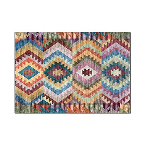 Tapis géométrique rétro multicolore pour réveiller la déco du salon - 4