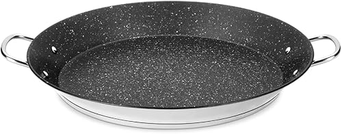 Miniatura 2 de Paella Pan, 14 Inch Stainless Steel Paella Pan, Non-stick Coating, Seafood and Meat for 6 Servings, Cooking Pan Suitable for All Cooktops Including