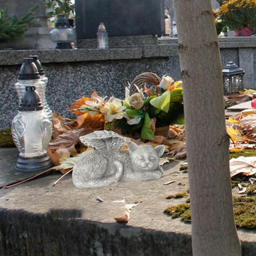 CHUNLINLAODA Gedenkstein für Haustiere, kreatives Haustier-Gedenkstein, Harzstatue, Katze und Grabstein, Haustier-Grabmarker, Statue, Outdoor, Haustierbeerdigung, Marker, herzliches Gedenktafel für