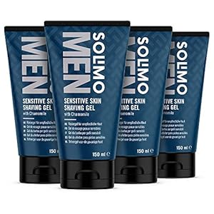 Amazon-Merk: Solimo Men Sensitive Skin Scheergel, 4 x 150ml