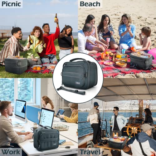 Insulated Lunch Bag, Reusable Lunch Box For Men Women, Heavy Duty Adult Lunchbox Expandable Collapsible, Leakproof Cooler With Adjustable Strap, Freezable Snack Lunch Pail For Work Picnic Travel Sport #TOP6