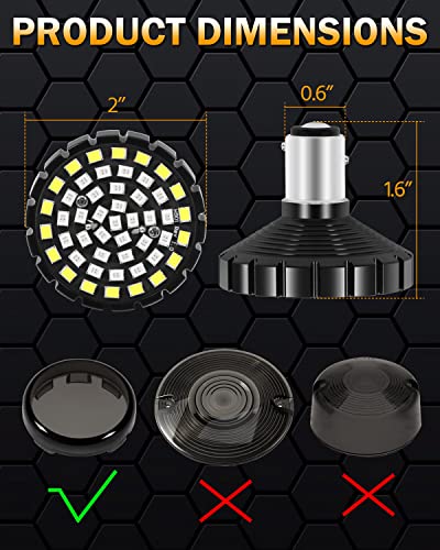 Pbymt 2" Bullet 1157 Turn Signal Light Smd Led Front Bulbs Compatible For Harley Davidson Sportster Dyna Softail Touring Electra Street Glide Road Glide Road King 1997-2023 #TOP6