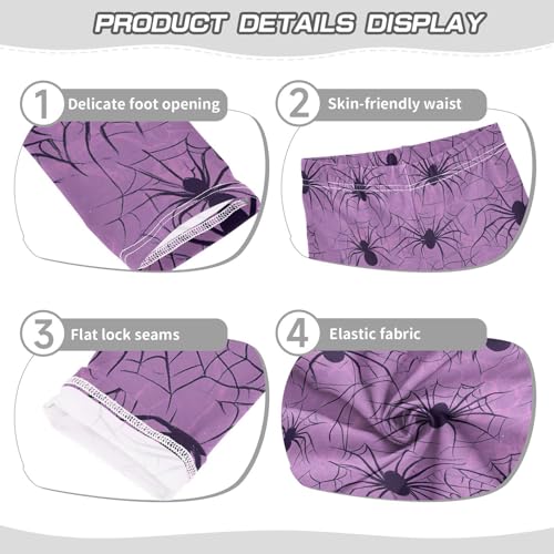 Spider in Purple Girls Leggings,Workout Leggings for Girls Toddler Athletic Legging Size for 3-10T3