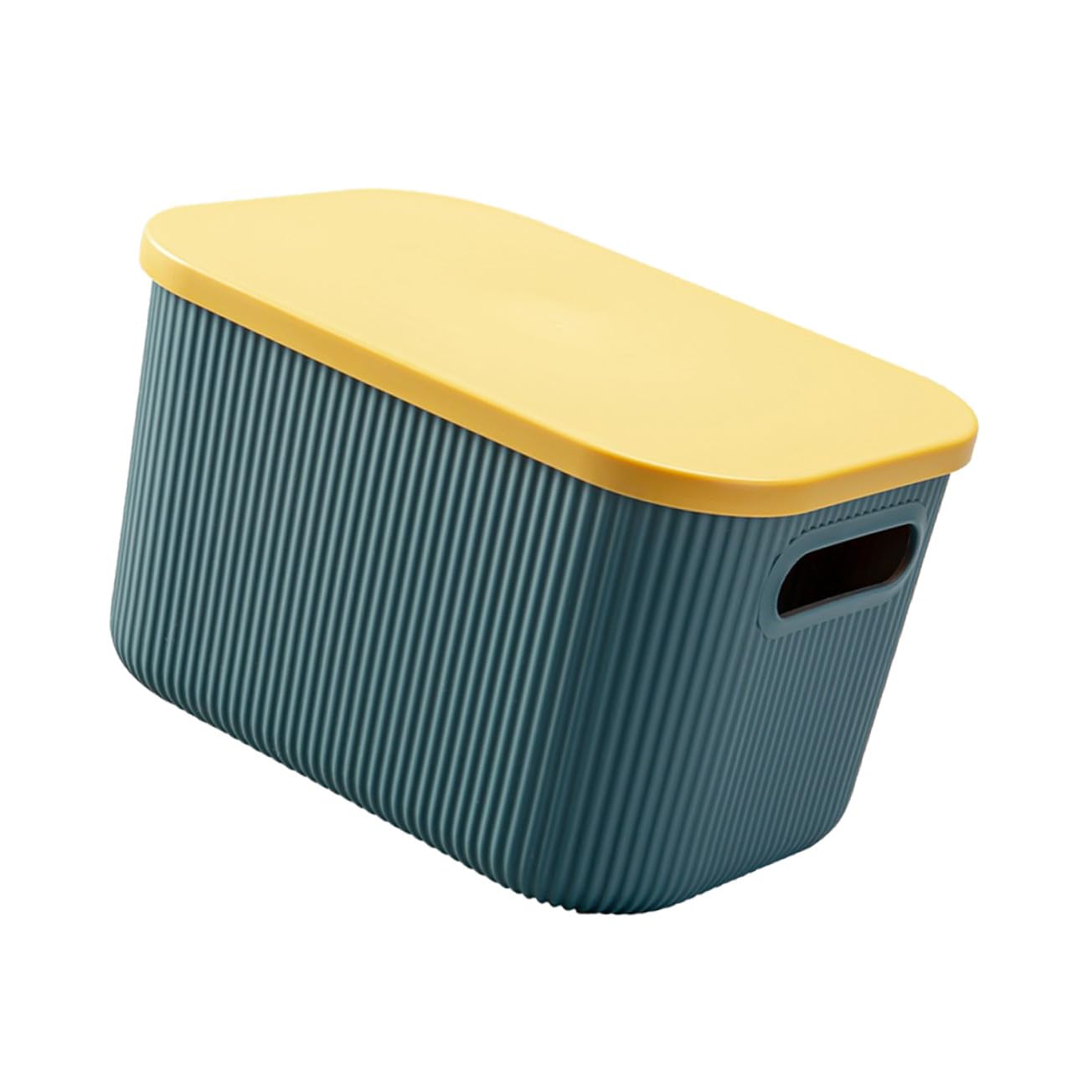 Alipis Contenedor de Almacenamiento Multiusos Pequeño 26.5x18.7x16.2 Cm de Plástico Azul con Tapa para Oficina y Hogar Caja Organizadora para Guardar Artículos Diversos