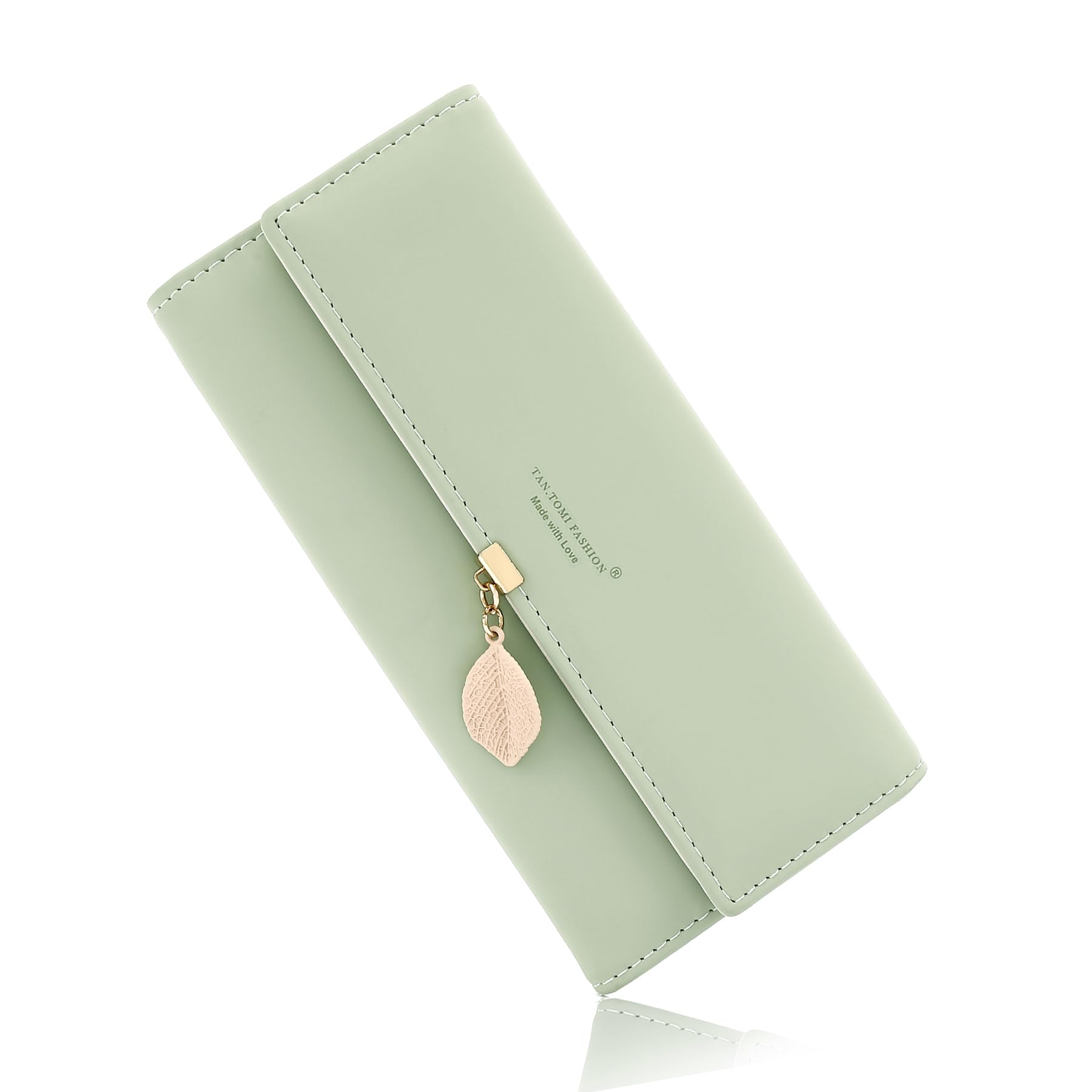 CALIYO Geldbeutel Damen aus glattem und weichem Vegan Leder Geldbörse Damen groß und im Langformat Portemonnaie Damen sehr schöne Farben mit vielen Fächern und Handyfach