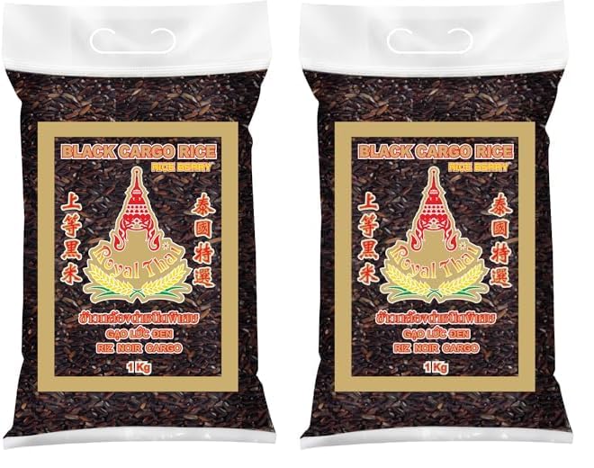 ROYAL THAI RICE - Arroz negro de grano largo (Rice Berry) - 1 X 1 KG (Paquete de 2)