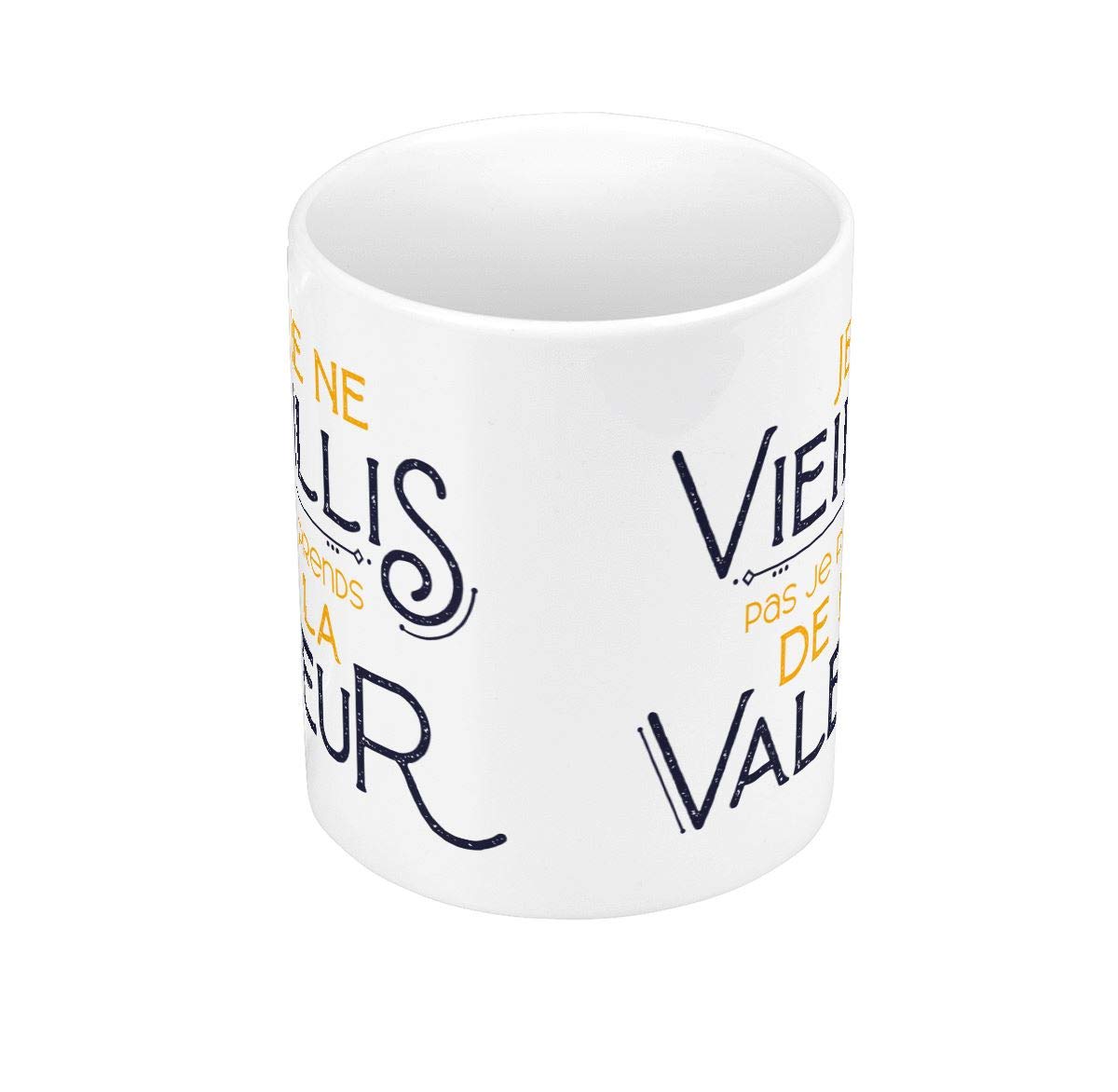 Tazza In Metallo Smaltato Vintage Con Scritta Divertente “Je Ne Vieillis Pas, Je Prends De La Valeur” – Ideale Per Papà