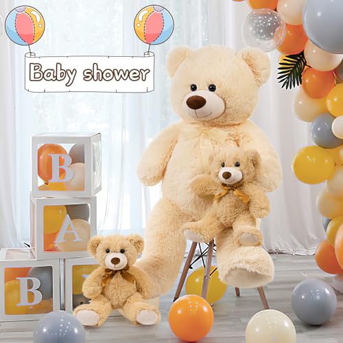 Image of MorisMos Giant Teddy Bears with Babies, 36inch Large Mommy Bear with 2 Babies Stuffed Animals for Baby Shower, Big Bear Plush