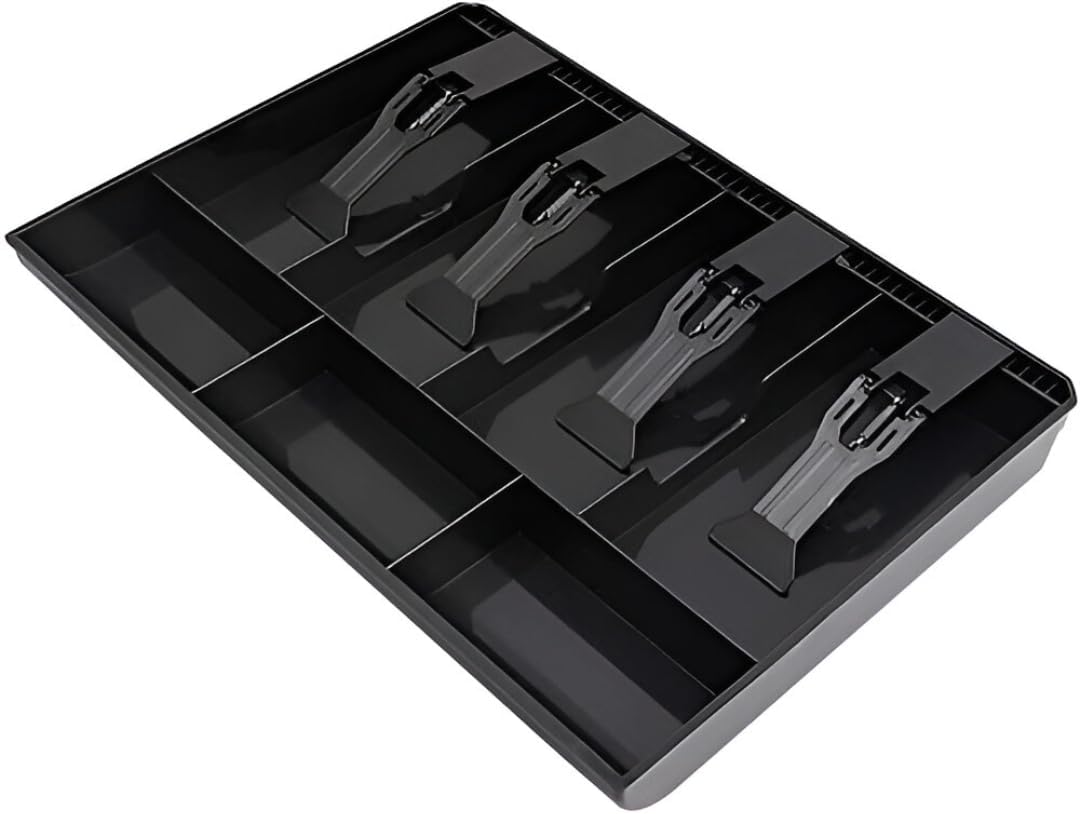 3 Slot Case Drawer Counter Case Plastic Case Cash Register Box Cashier Coin Drawer Box Cash Drawer Tray 3 Slot Cash Tray Spring Loaded Clips ABS Resin Material (4 SLOT CASH DRAWER)-image-30