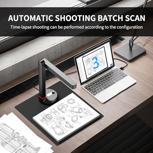 NetumScan 13MP Book Document Camera for Teachers, Multi-Language OCR Recognition by AI Technology, Foldable & Portable, Real-time Projection, Video Recording, Capture SizeA4, Only Windows - Thumbnail 2