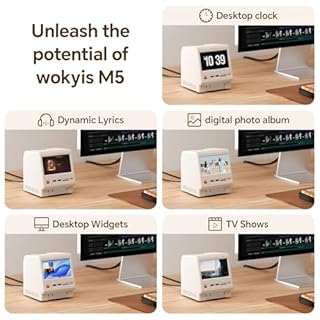 Wokyis M5 Retro Docking Station for Mac mini M4, 5" HD Display, 10Gbps M.2 NVMe SSD Enclosure, SD/Micro SD Card Reader 4.0, 4X USB-A, 1x USB-C (10Gbps), 3.5mm Headphone Jack