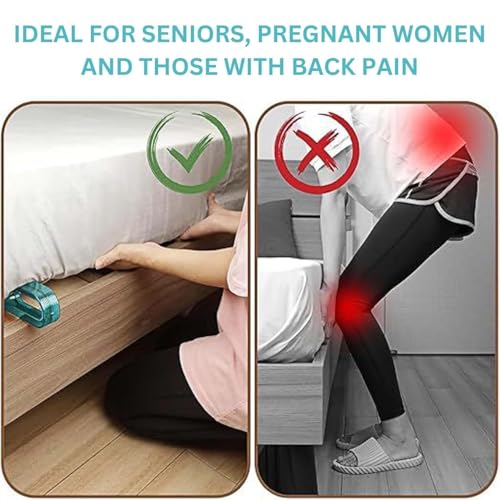Image of Seseno [2 pcs set Mattress Lifter Tool - Bed Sheet Tucker & Mattress Elevator for Easy Bed Making, Durable and Ergonomic Handle, Back Pain Relief, Heavy Duty Durable Design (Blue)