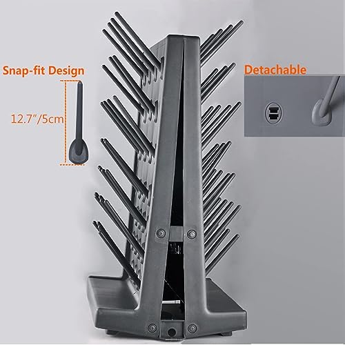 Estante de secado de cristalería de laboratorio con 52 clavijas desmontables, montaje en pared o independiente, material de polipropileno duradero para una organización eficiente del laboratorio