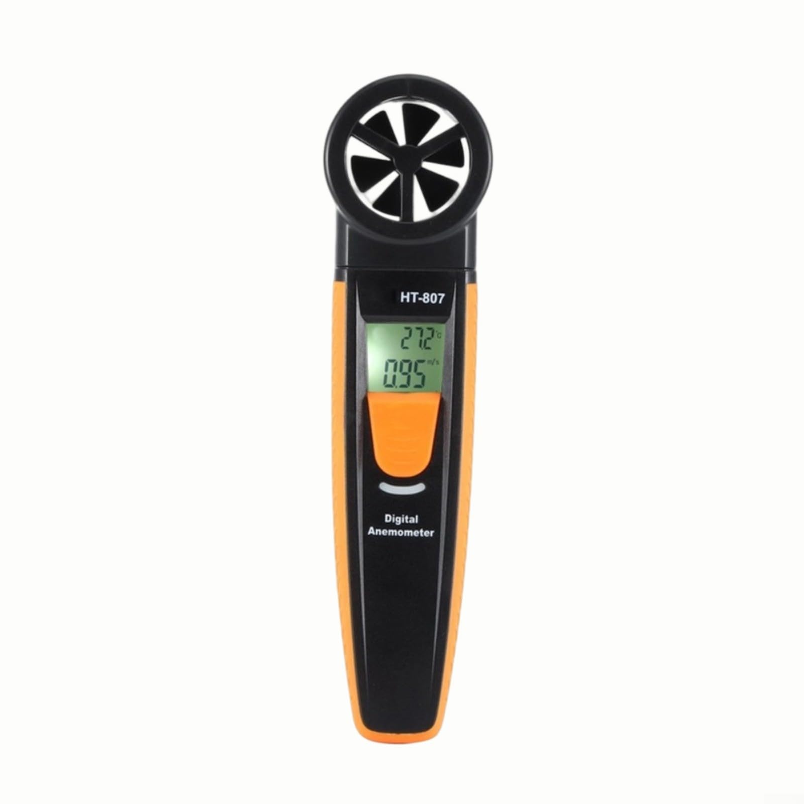 Anemometro digitale tascabile HT-807 con LCD retroilluminato, 5 unità eoliche e scala Beaufort, rilevamento di vento basso per meteorologia, sport all'aria aperta, nero