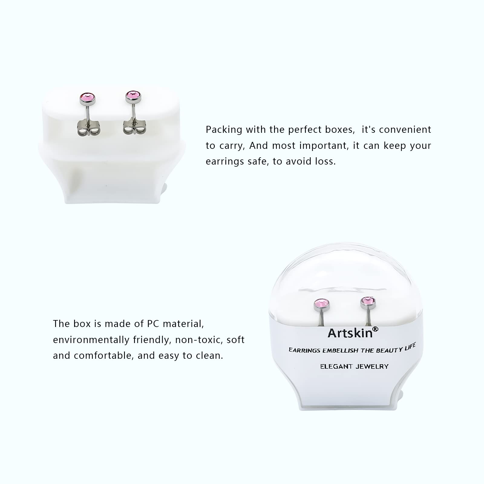 Boucles d'oreilles en titane G23 pour femmes filles boucles d'oreilles hypoallergéniques en cristal de zircone 3mm/4mm/5mm/7mmm boucles d'oreilles pour oreilles sensibles