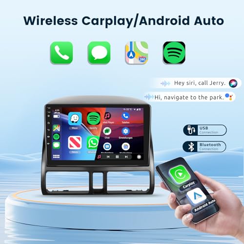 Image of Android 15 Car Stereo for Honda CRV 2002-2006, 9 Inch HD Touchscreen Radio, Wireless CarPlay Android Auto GPS WiFi Bluetooth FM /RDS SWC Dual USB HD Backup Camera 2G+64G