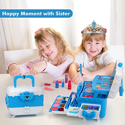 Kids Makeup Kit Toys for Girls, Teensymic Girl Toys 60PCS Real Washable Makeup Little Girls Princess Gifts Play Make Up… - Image 4