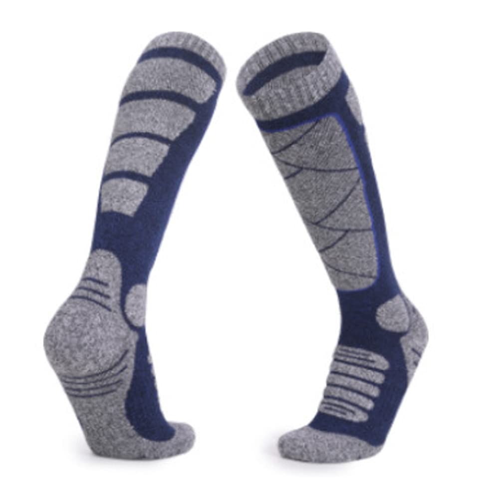 woowin 2 Pairs of Ski Socks Outdoor Sports Thickened Comfortable Mountaineering Socks Towel Bottom Long Socks US Standard Size (7-11)