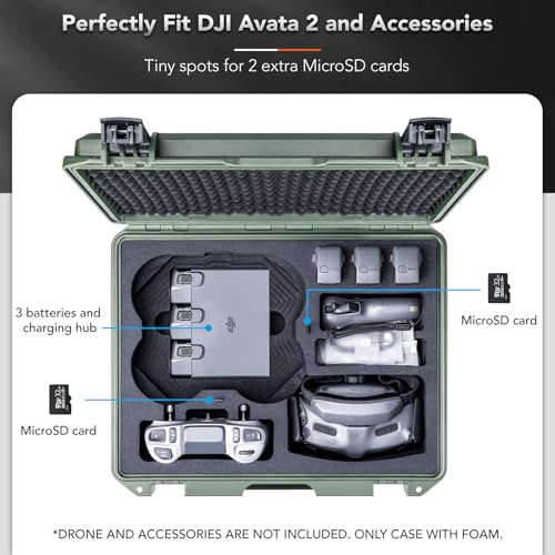 Image of Lykus Titan AT200 Hard Case for DJI Avata 2,Goggles 3(NOT N3),FPV /Motion RC | CASE ONLY,Fits Fly More Combo,IP67 Waterproof,Shockproof,CNC Cut Premium Foam