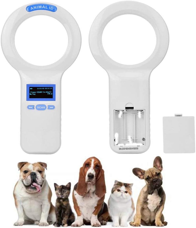Pet Microchip Scanner, FDX-B/ID64 Pet Microchip Reader with 1000 Data Records 20cm Reading Distance for Animal/Pet/Dog/Cat/Pig
