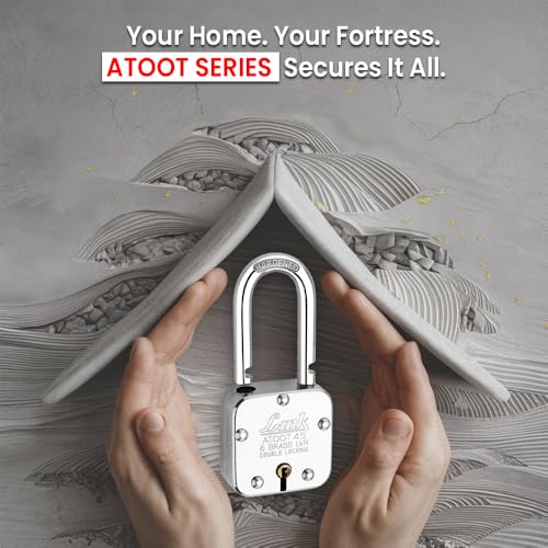 Image of Link Atoot 45mm Long Shackle Padlocks 5Pcs Set | Steel Body | Hardened Shackle | 6 Brass Levers | Made in India | 3 Keys for Each Padlock