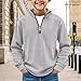 QWKLEAJ Boys Quarter Zip Pullover Boys Sweatshirt Mock Neck Ribbed Quarter Zip Up Toddler Boy Long Sleeve Shirt Solid Plain Fashion Winter Toddler Pullover Light Gray 13-14 Years