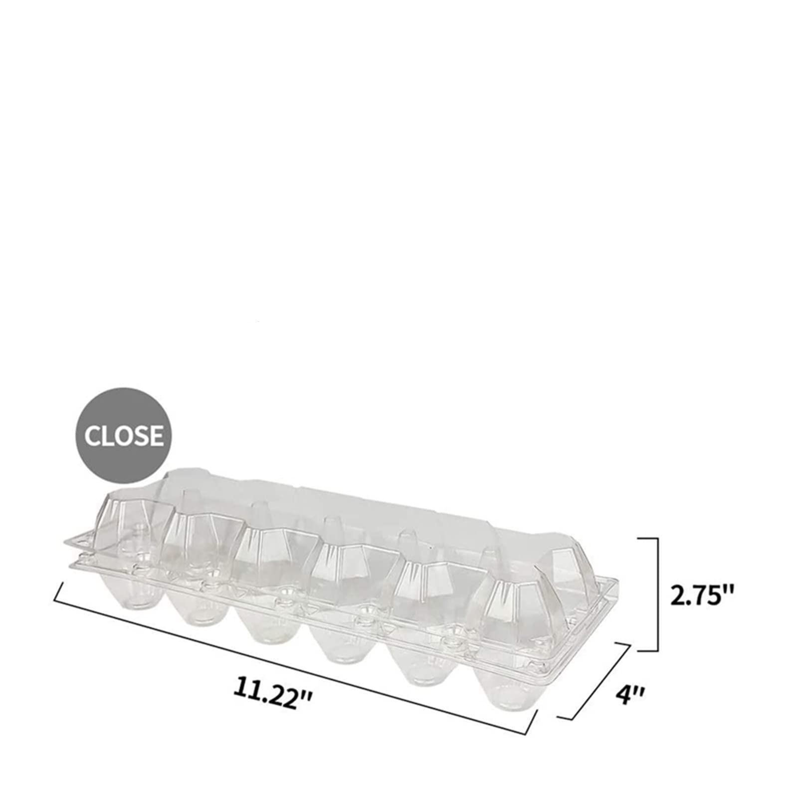Cubo de Huevos para refrigerador Cartones de Huevos 50 Paquetes, Soporte de cartón de Huevos de plástico para 12 Huevos Soporte de Bandeja de Huevos Transparente Almacenamiento de Huevos de Pollo