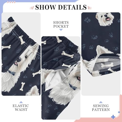 Pajama Pants Highland Terriers Dogs Bones PJ Bottoms Sleepwear Lounge Sleep Pant with Pockets4