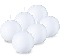 Vista 1 de SPAAS - Velas redondas blancas rústicas, velas de bola blanca de 3 pulgadas, uso como velas decorativas para bodas, celebraciones, vacaciones