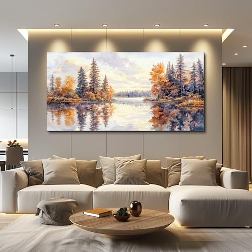 PHAOHUAXM Large Natural Landscape Wall Art For Dining Room Apartment Abstract Ink Landscape Painting Wall Decoration Living Room Bedroom Office Artwork Pictures Home Decoration Aesthetics 30x60 In