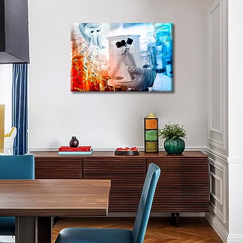 Image of Chemical Equations Laboratory Research Concept Canvas Wall Art Clinical Laboratory Wall Art for Living Room 1 Panels Wall Pictures Giclee Print Gallery Packaging Artwork Ready to Hang (16 inchWx24 inchH)