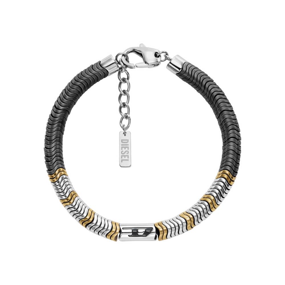 Diesel Herren Halbedelsteinarmband mit Karabinerverschluss