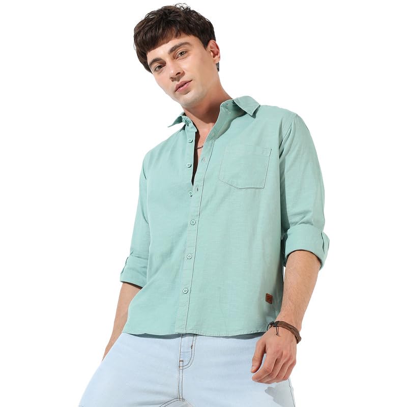 Image of CAHOOT Men's Shirt for Casual Wear | Spread Collar | Short Sleeve | Regular Fit | Button Closure | Shirt Crafted with Comfort Fit for Casual Wear