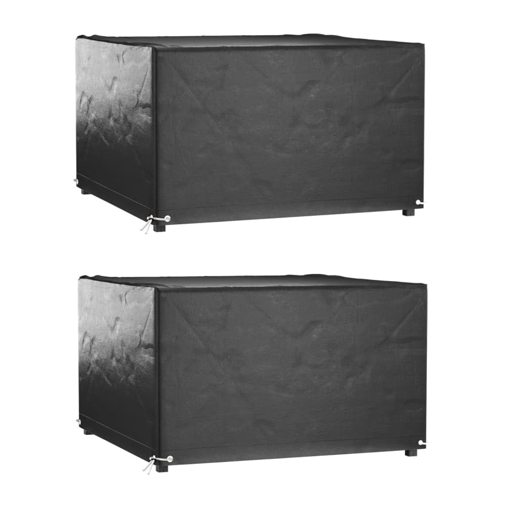 Copertura per mobili da giardino, 2 pezzi, 125 x 125 x 75 cm, quadrati | polietilene, leggero, facile da pulire, con occhielli in alluminio e corda, facile da piegare