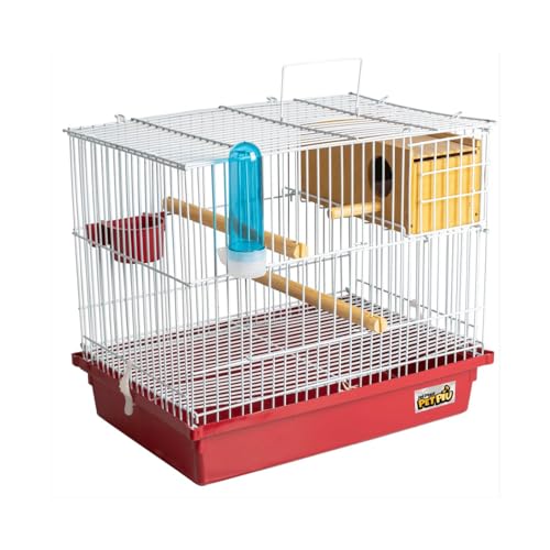 CRIADEIRA DE PERIQUITO - BRANCA C/ACESSORIOS VERMELHO