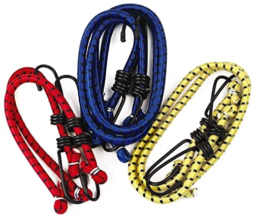 DIVCHIAssorted Elastic Bungee Cords - Feature Metal Hooks For Secure Tie Downs - Pack of 6 Cords In Assorted Size