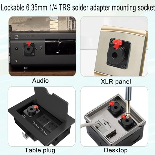 Adaptador de soldadura QIANRENON TRS 6.35mm lock panel miniatura 4