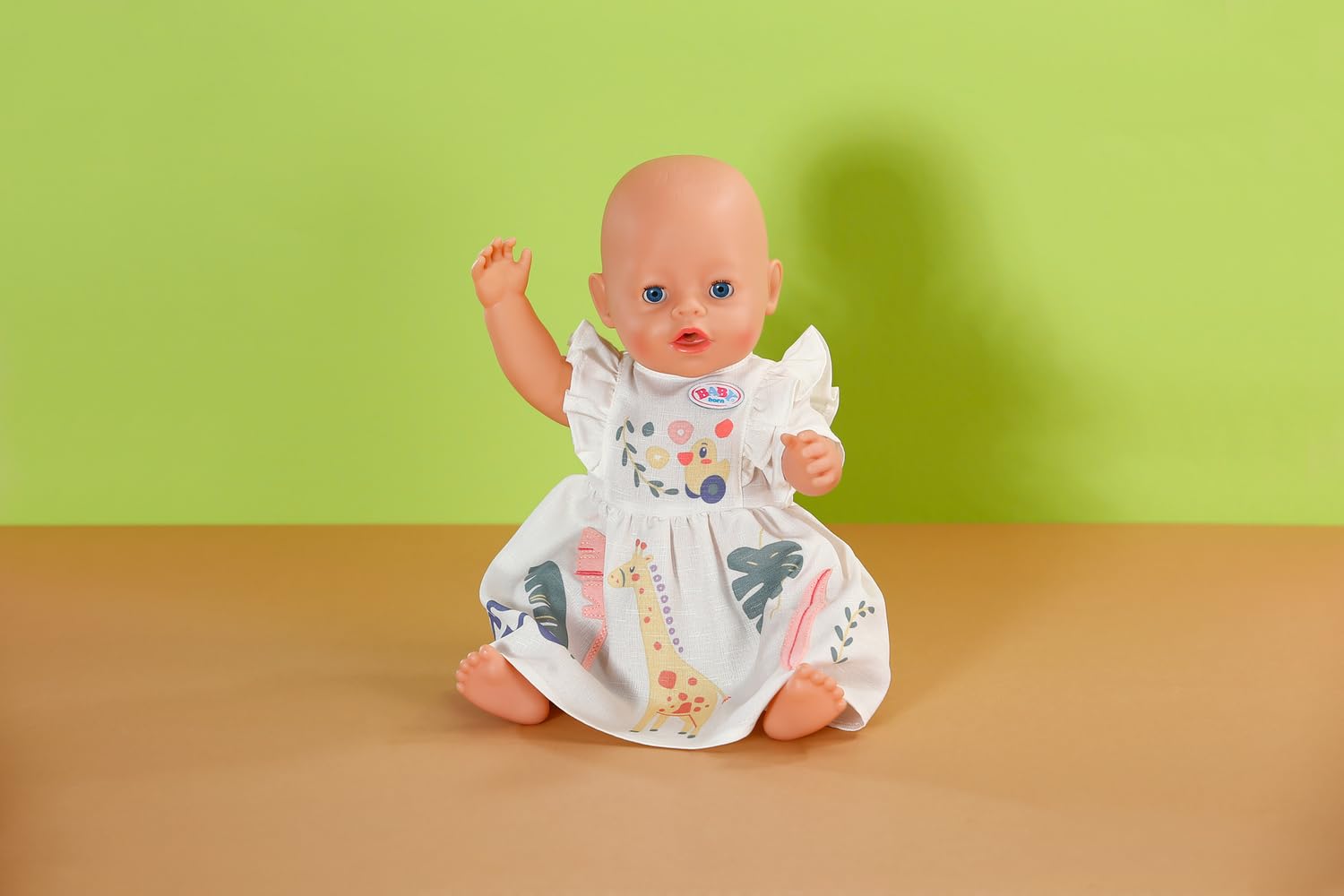 BABY born jurk met jungle ule & giraffenprint - Hoogwaardige poppenaccessoires - Kleding geschikt voor 43 cm poppen